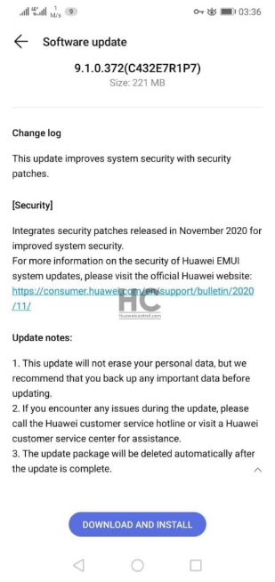 Huawei P20 Lite update