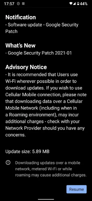 Nokia 6.2 update screenshot